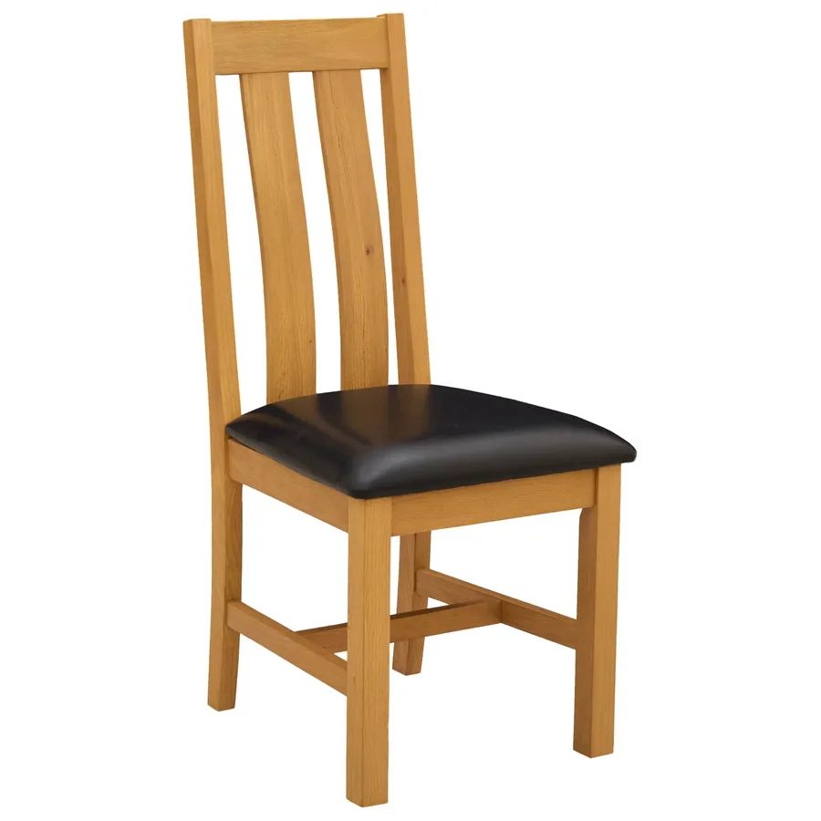 Chaise de salle à manger 2 pcs Bois de chêne massif Noir - 2