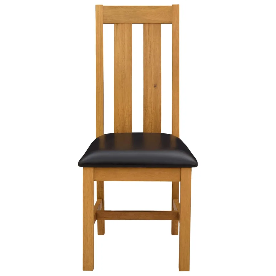 Chaise de salle à manger 2 pcs Bois de chêne massif Noir - 3