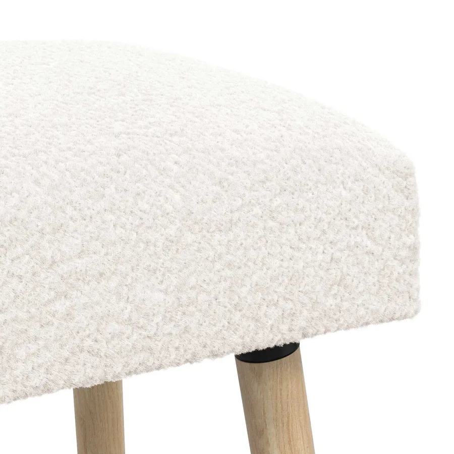 banc Uni Crème 60 x 40 x 45 cm Bouclé - 6