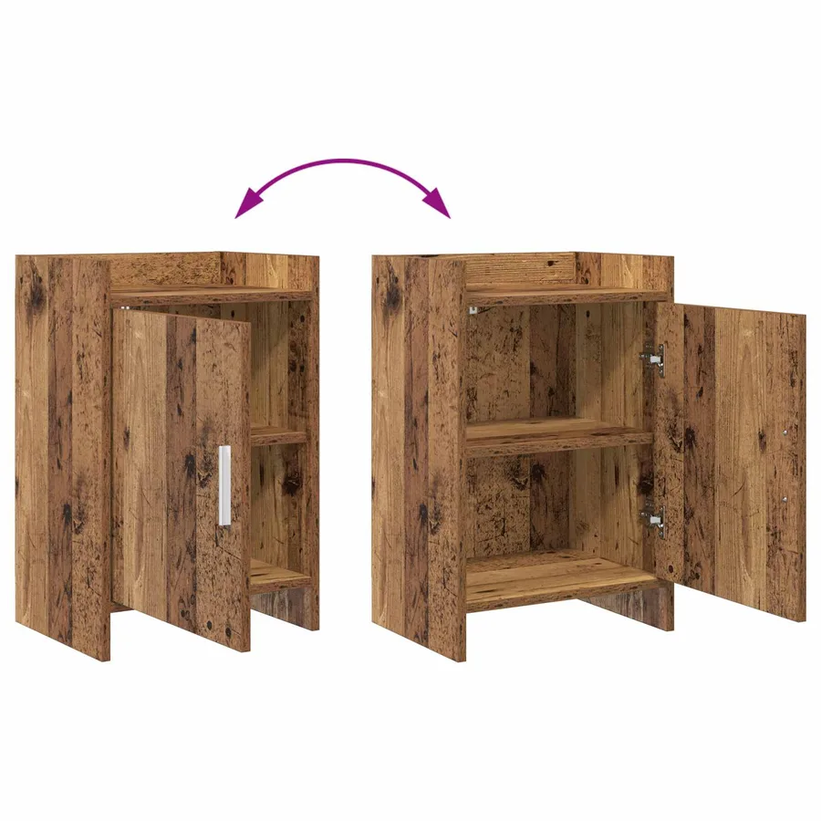 Tables de chevet Bois ancien 40 x 30 x 60 cm Bois d'ingénierie - 7