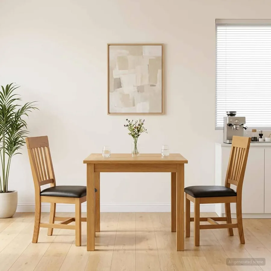 Chaise de salle à manger 2 pcs Bois de chêne massif Noir