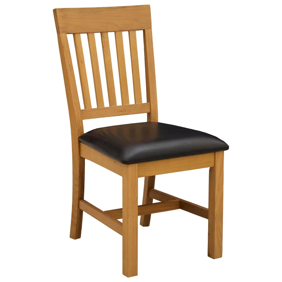 Chaise de salle à manger 2 pcs Bois de chêne massif Noir - 2