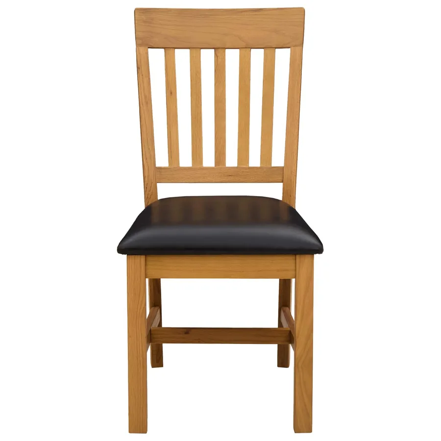 Chaise de salle à manger 2 pcs Bois de chêne massif Noir - 3