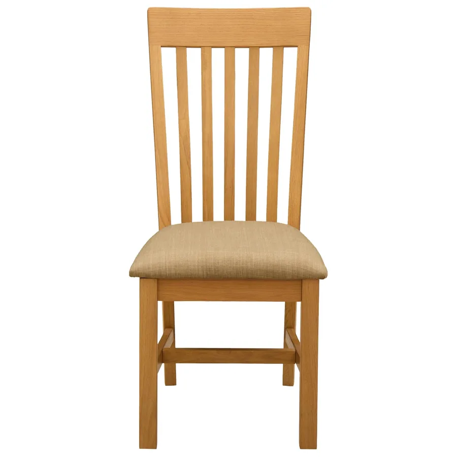 Chaise de salle à manger 2 pcs Bois de chêne massif Beige - 3