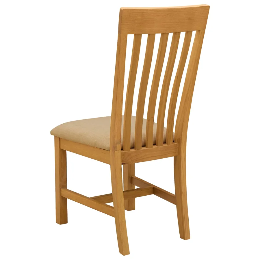 Chaise de salle à manger 2 pcs Bois de chêne massif Beige - 5