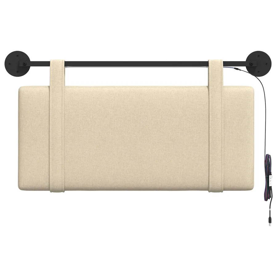 Tête de lit suspendue Avec lumière LED Crème Tissu - 6