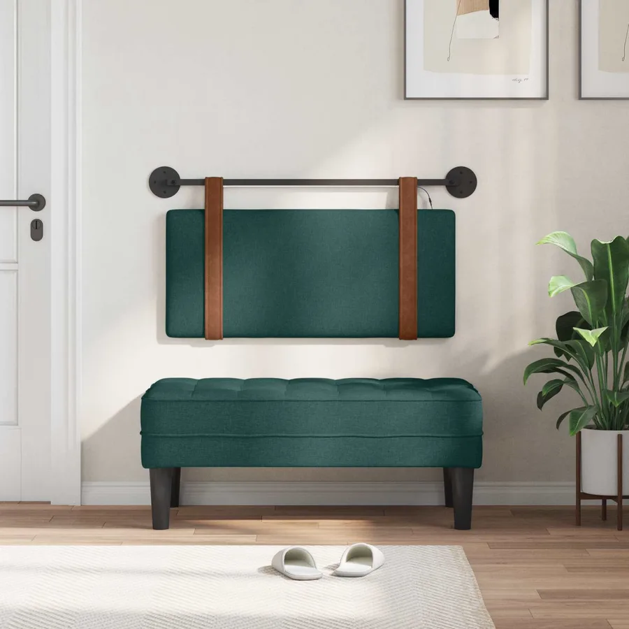 Tête de lit suspendue Avec lumière LED Vert foncé PU antique - 3