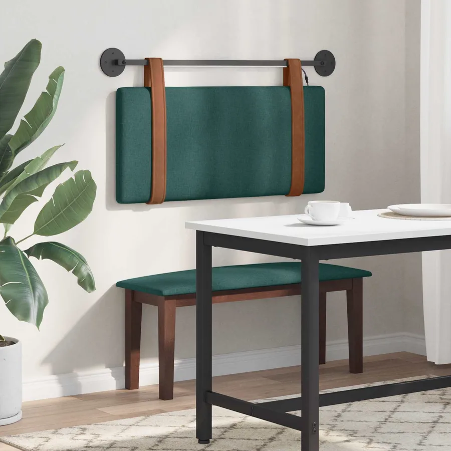 Tête de lit suspendue Avec lumière LED Vert foncé PU antique - 4
