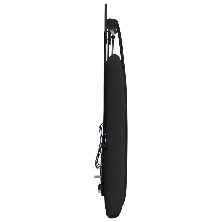 Tête de lit suspendue Avec lumière LED Noir Tissu - 7