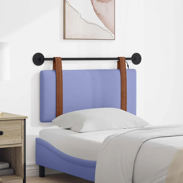 Tête de lit suspendue Avec lumière LED Bleu denim PU antique