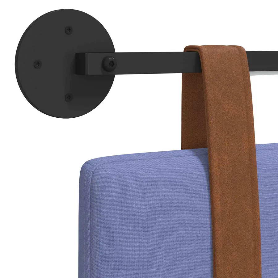 Tête de lit suspendue Avec lumière LED Bleu denim PU antique - 10