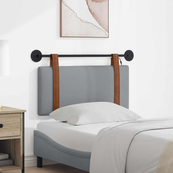 Tête de lit suspendue Avec lumière LED Gris clair PU antique
