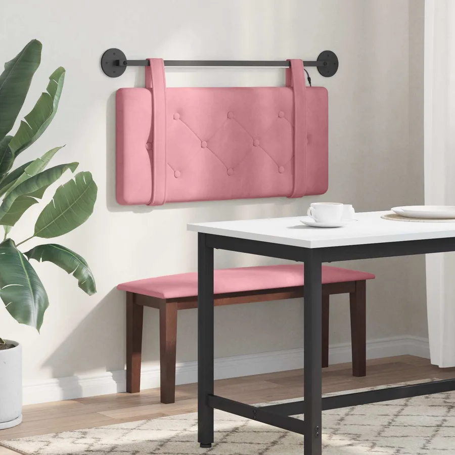 Tête de lit suspendue Avec lumière LED Rose Velours - 4