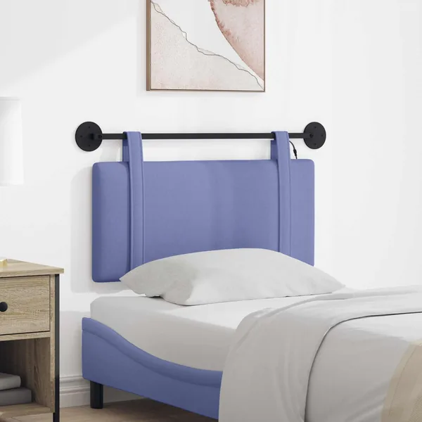 Tête de lit suspendue Avec lumière LED Bleu denim Tissu