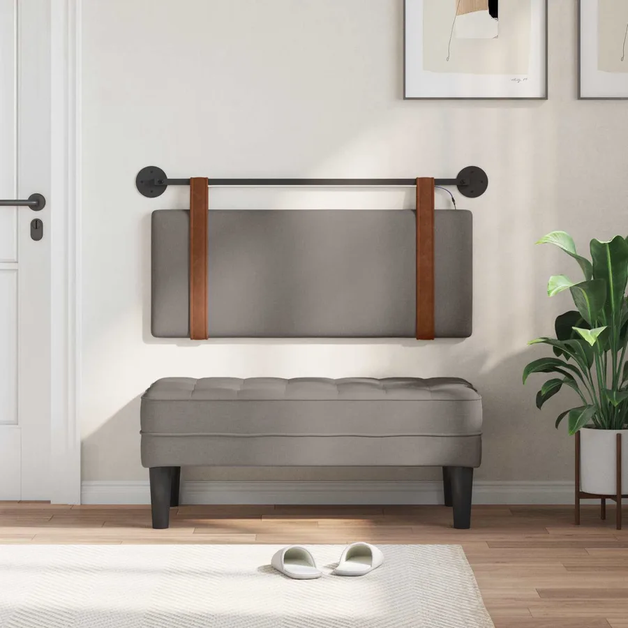 Tête de lit suspendue Avec lumière LED Taupe PU antique - 3
