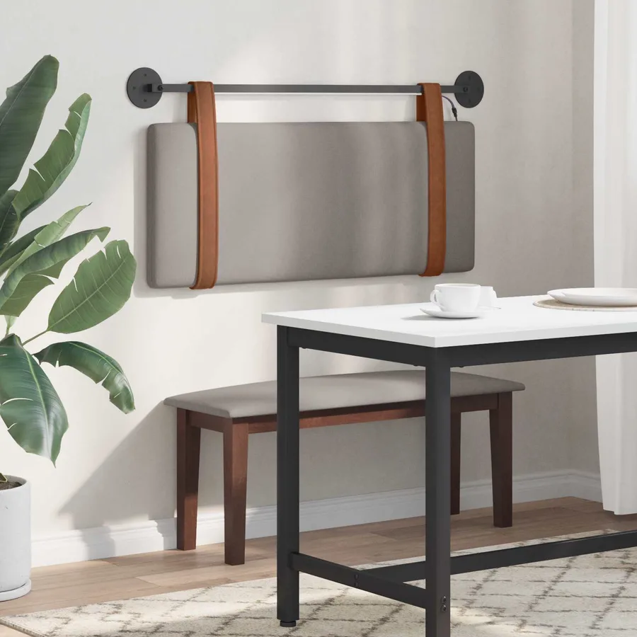 Tête de lit suspendue Avec lumière LED Taupe PU antique - 4
