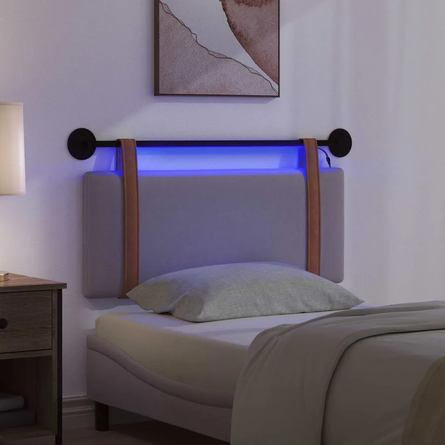 Tête de lit suspendue Avec lumière LED Taupe PU antique - 5