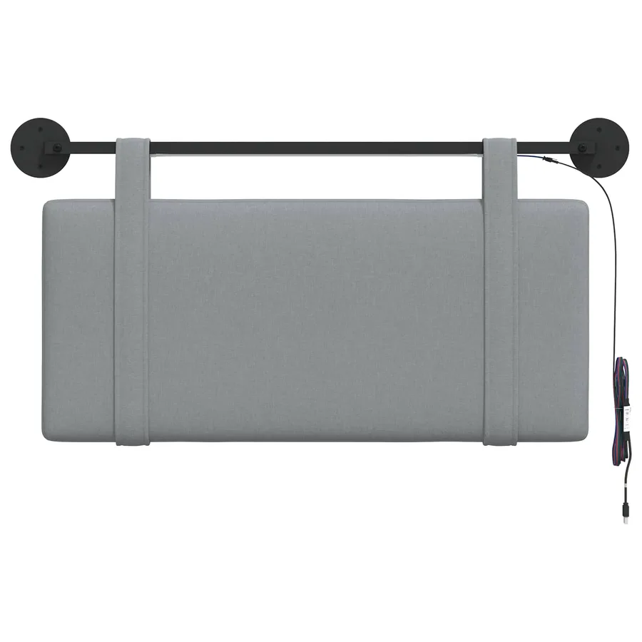 Tête de lit suspendue Avec lumière LED Gris clair Tissu - 6