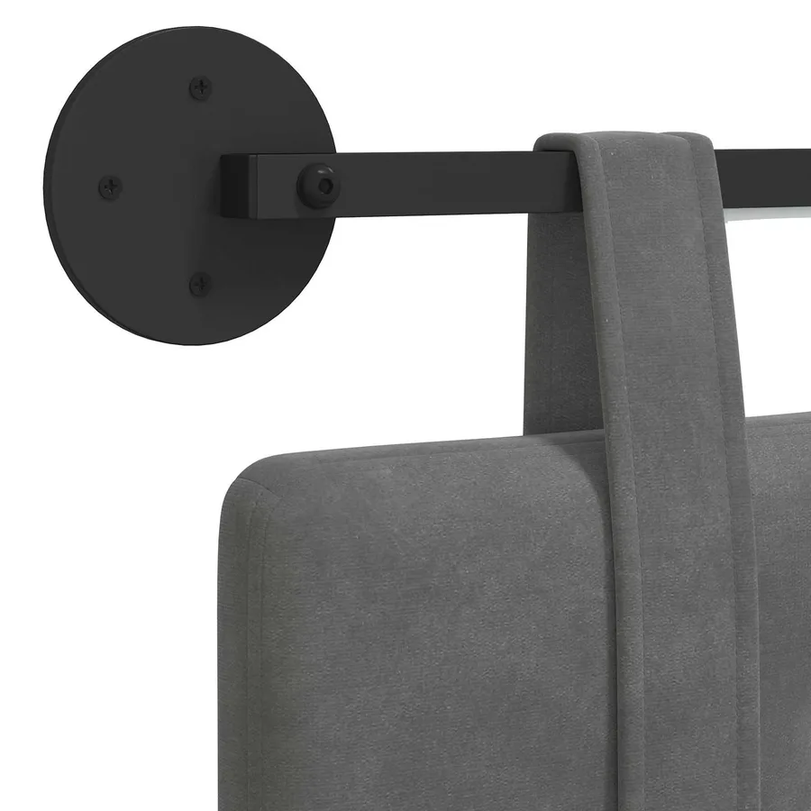 Tête de lit suspendue Avec lumière LED Gris foncé Velours - 8