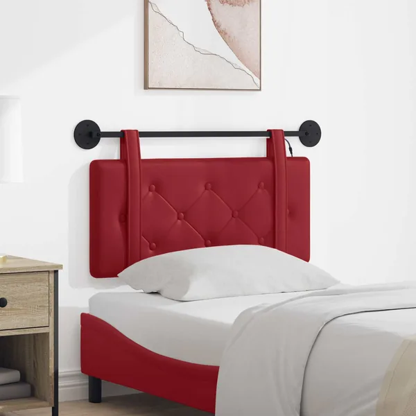 Tête de lit suspendue Avec lumière LED Bordeaux Simili cuir