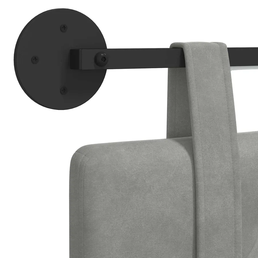Tête de lit suspendue Avec lumière LED Gris clair Velours - 8