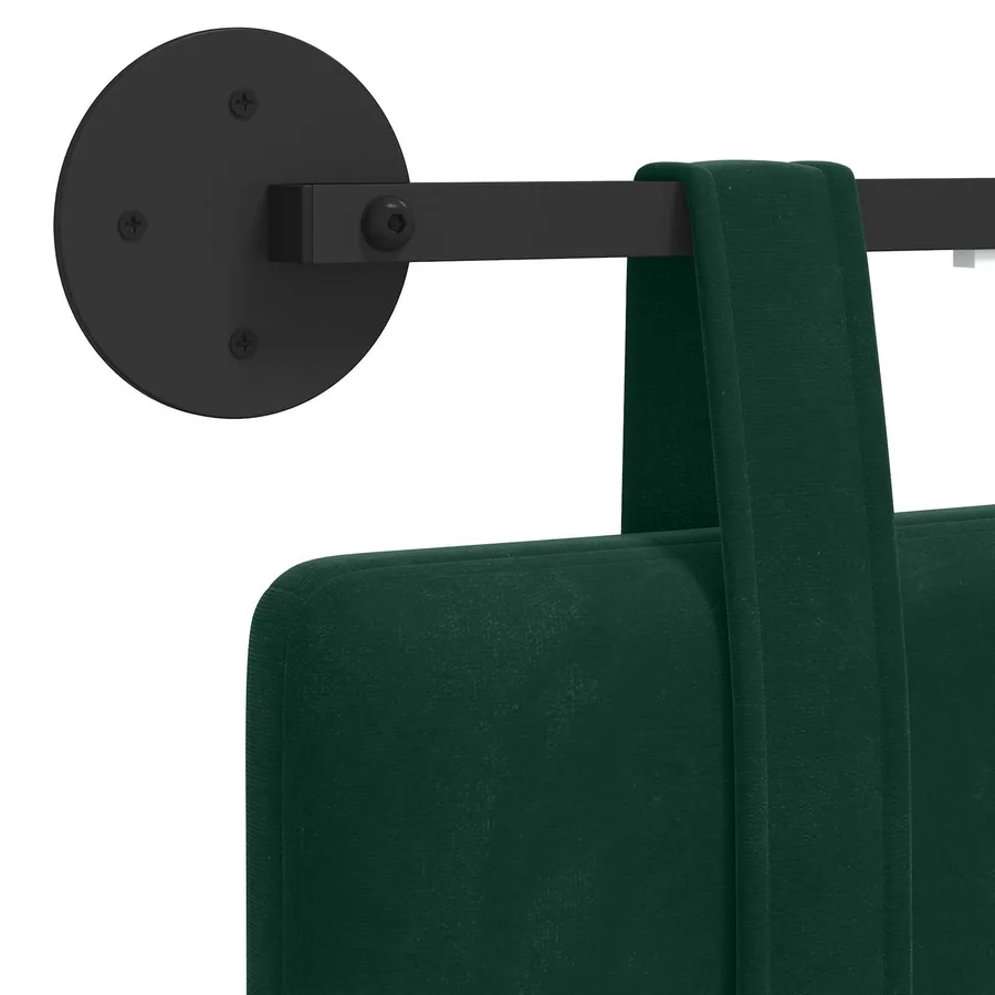 Tête de lit suspendue Avec lumière LED Vert foncé Velours - 8