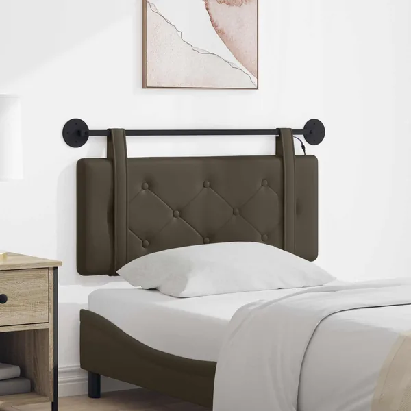 Tête de lit suspendue Avec lumière LED Gris Simili cuir
