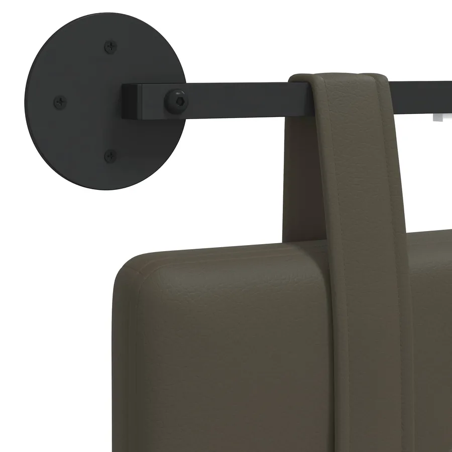Tête de lit suspendue Avec lumière LED Gris Simili cuir - 10