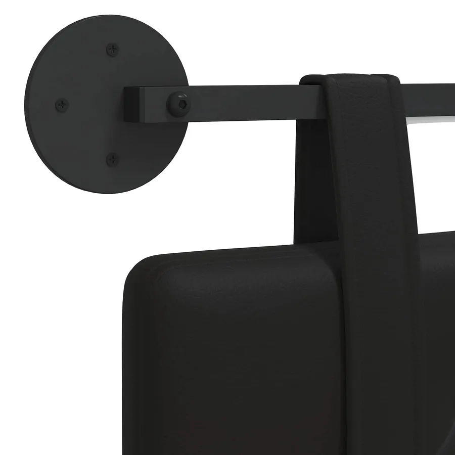 Tête de lit suspendue Avec lumière LED Noir Simili cuir - 8