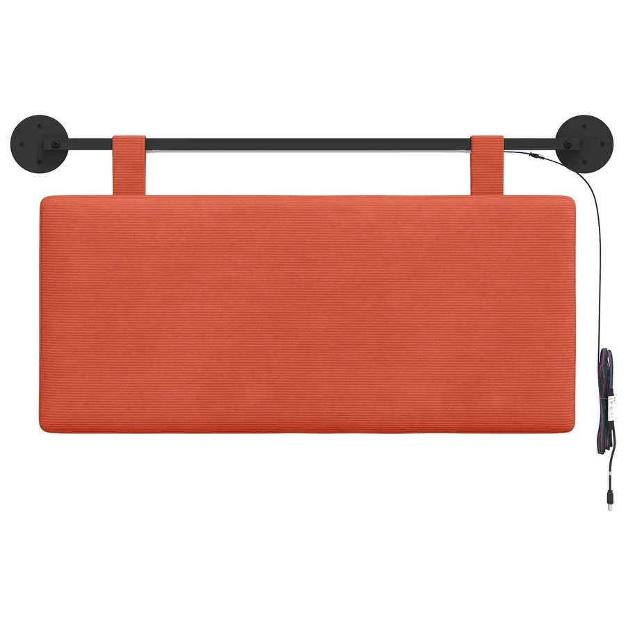 Tête de lit suspendue Rouge orange Tissu en velours côtelé - 6