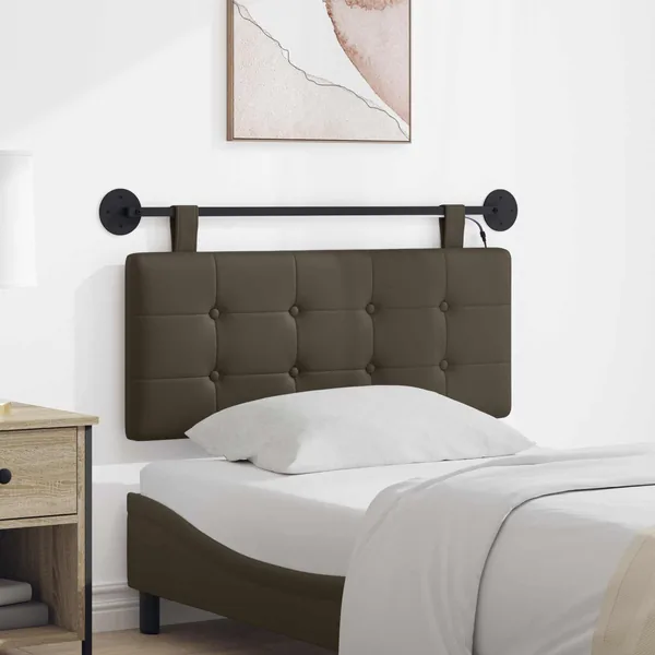 Tête de lit suspendue Avec lumière LED Gris Simili cuir