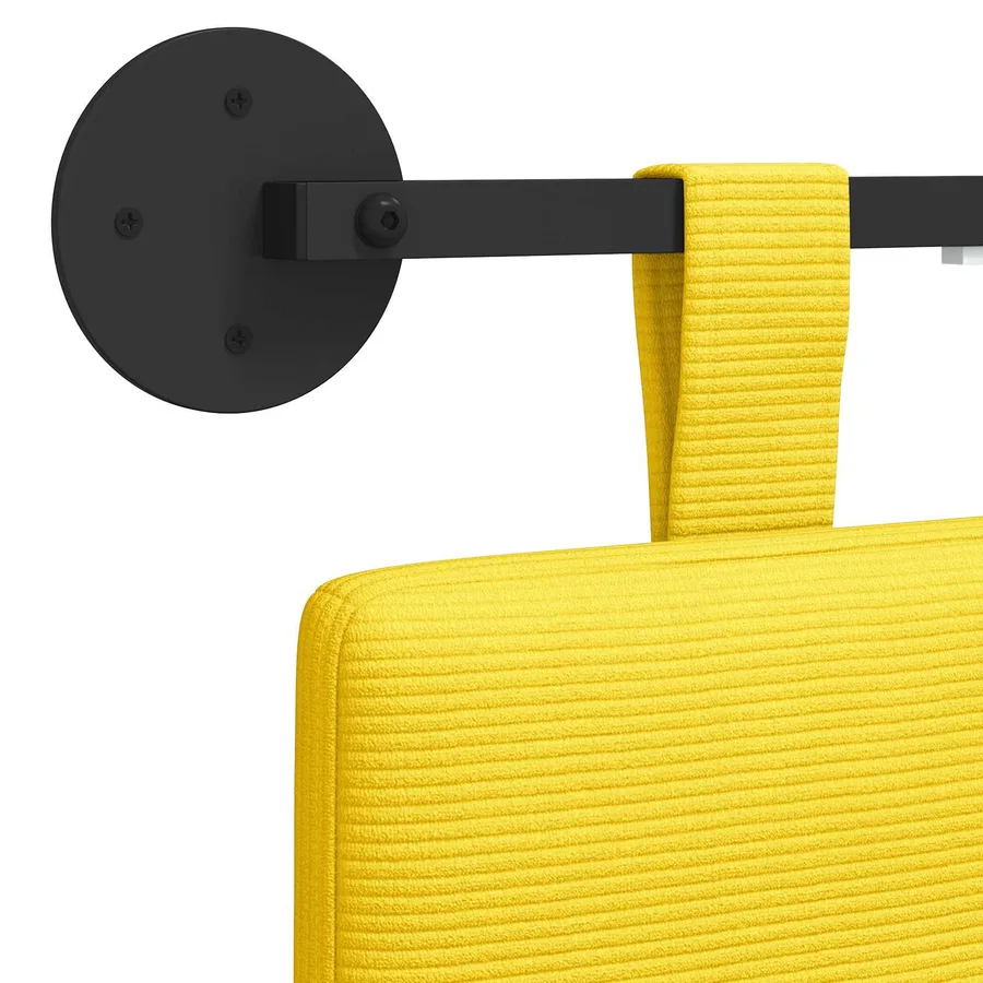 Tête de lit suspendue Jaune clair Tissu en velours côtelé - 10