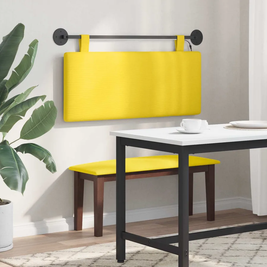 Tête de lit suspendue Jaune clair Tissu en velours côtelé - 4