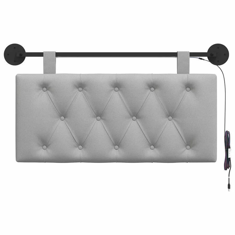 Tête de lit suspendue Gris nuage Tissu - 6