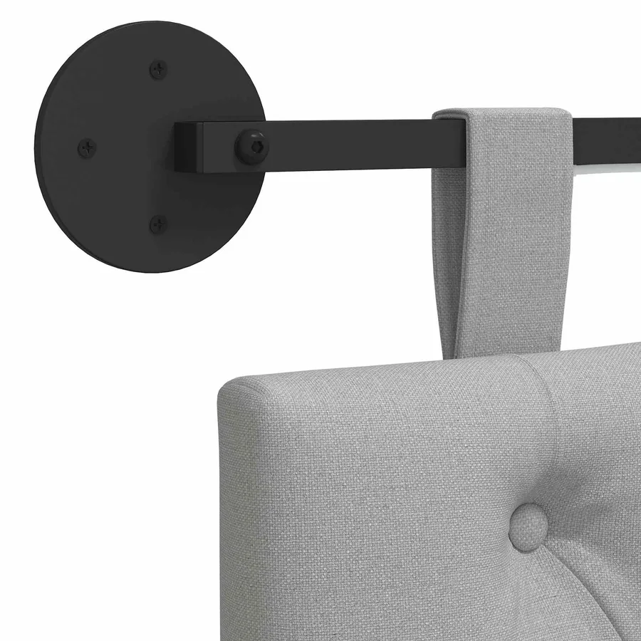 Tête de lit suspendue Gris nuage Tissu - 8
