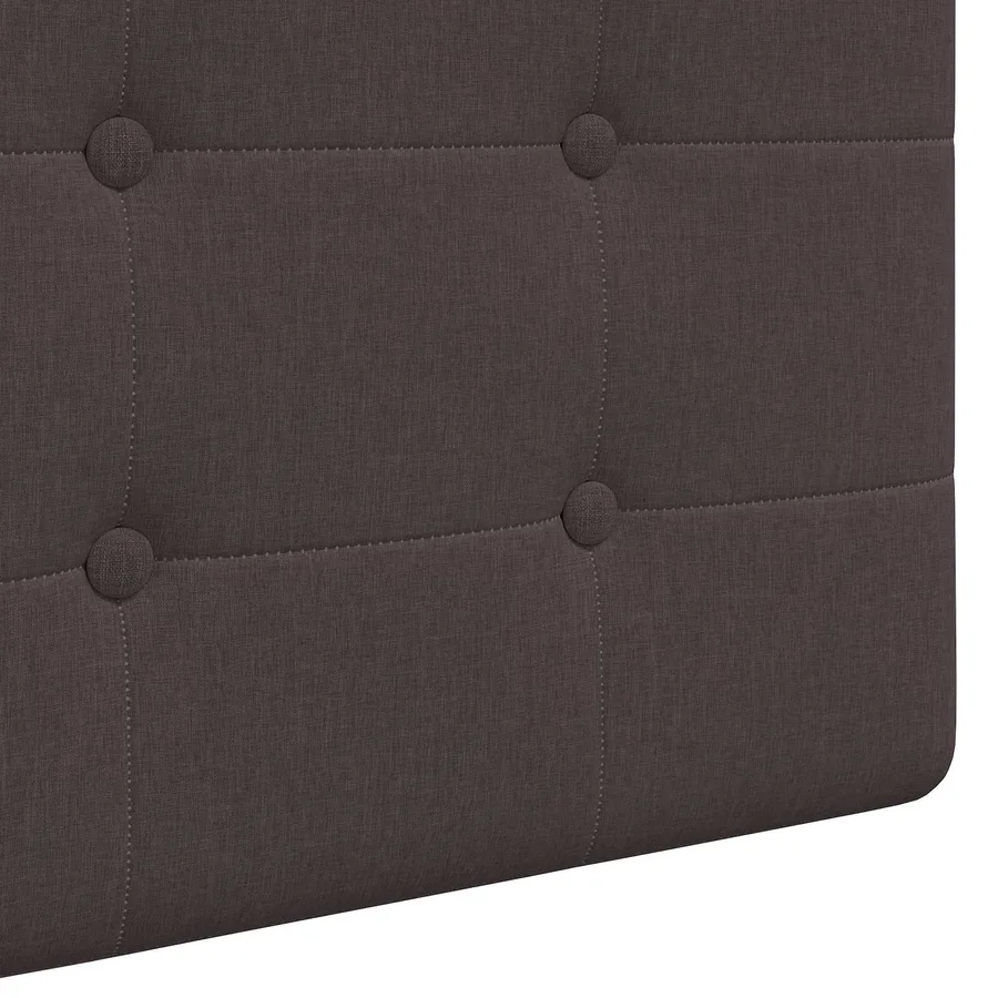 Tête de lit suspendue Avec lumière LED Marron foncé Tissu - 9