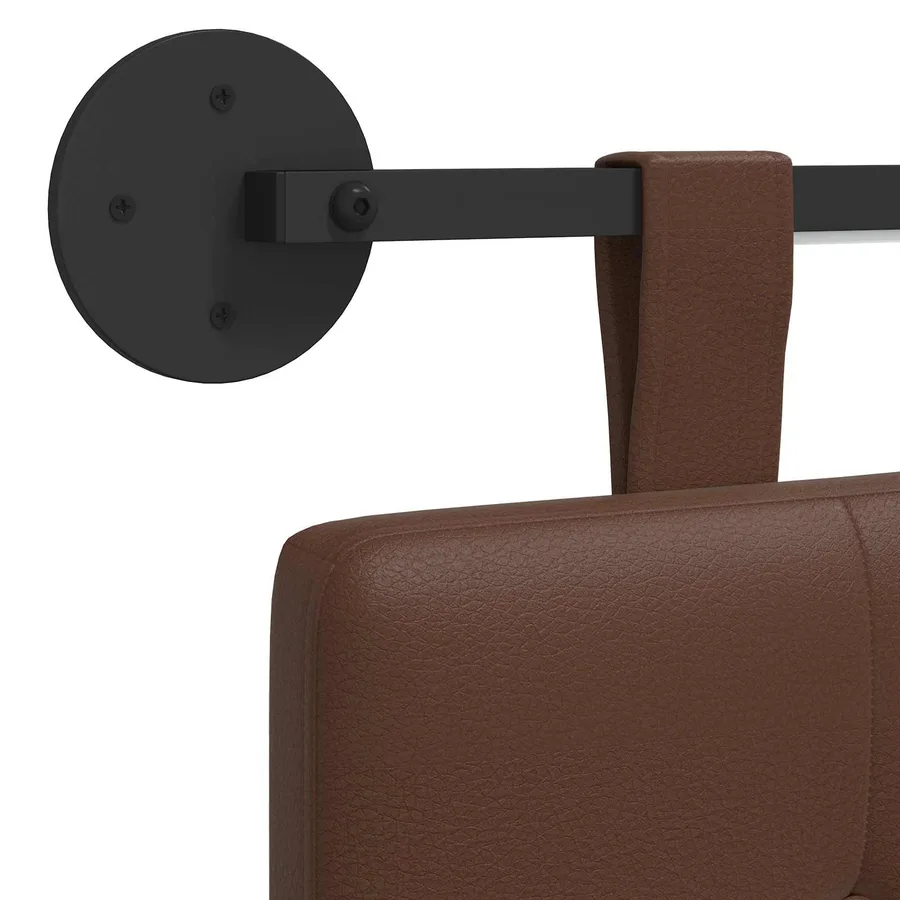 Tête de lit suspendue Avec lumière LED Marron Simili cuir - 8