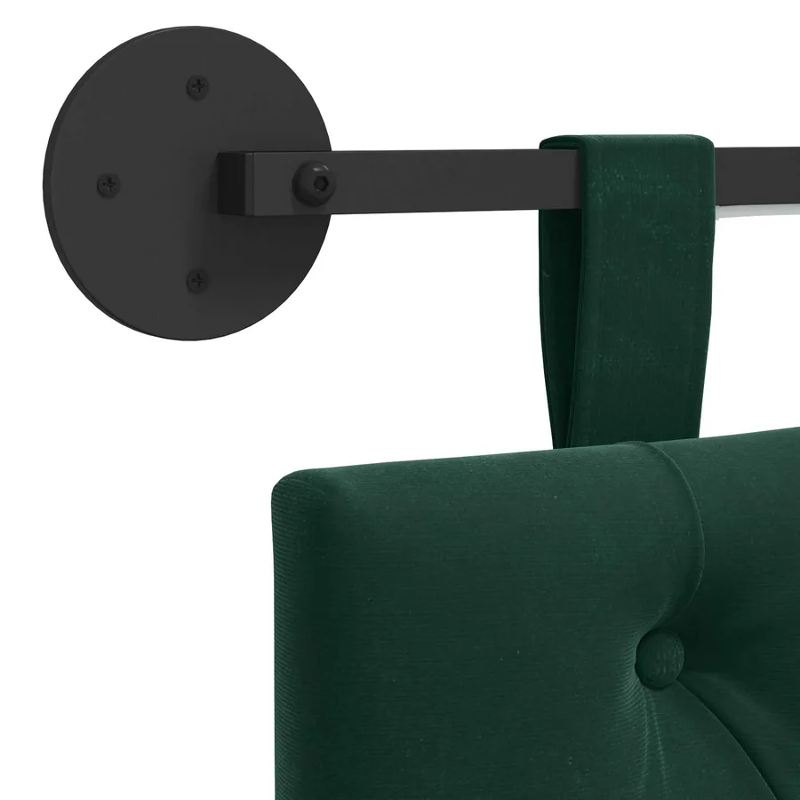 Tête de lit suspendue Avec lumière LED Vert foncé Velours - 10