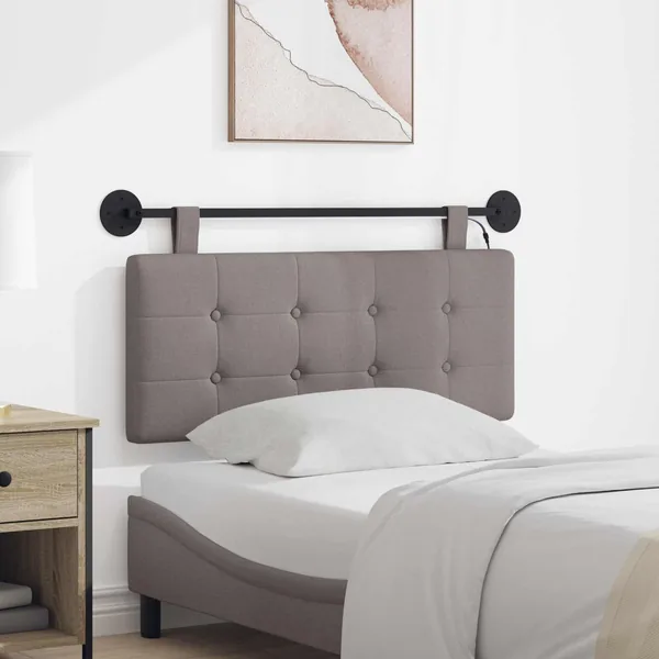 Tête de lit suspendue Avec lumière LED Taupe Tissu