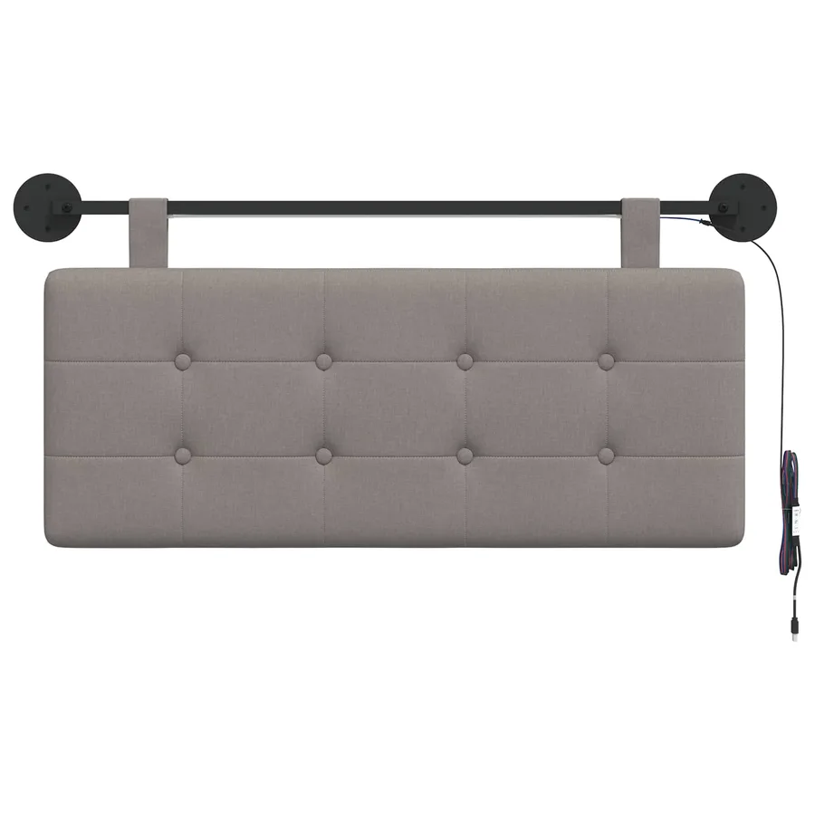 Tête de lit suspendue Avec lumière LED Taupe Tissu - 6