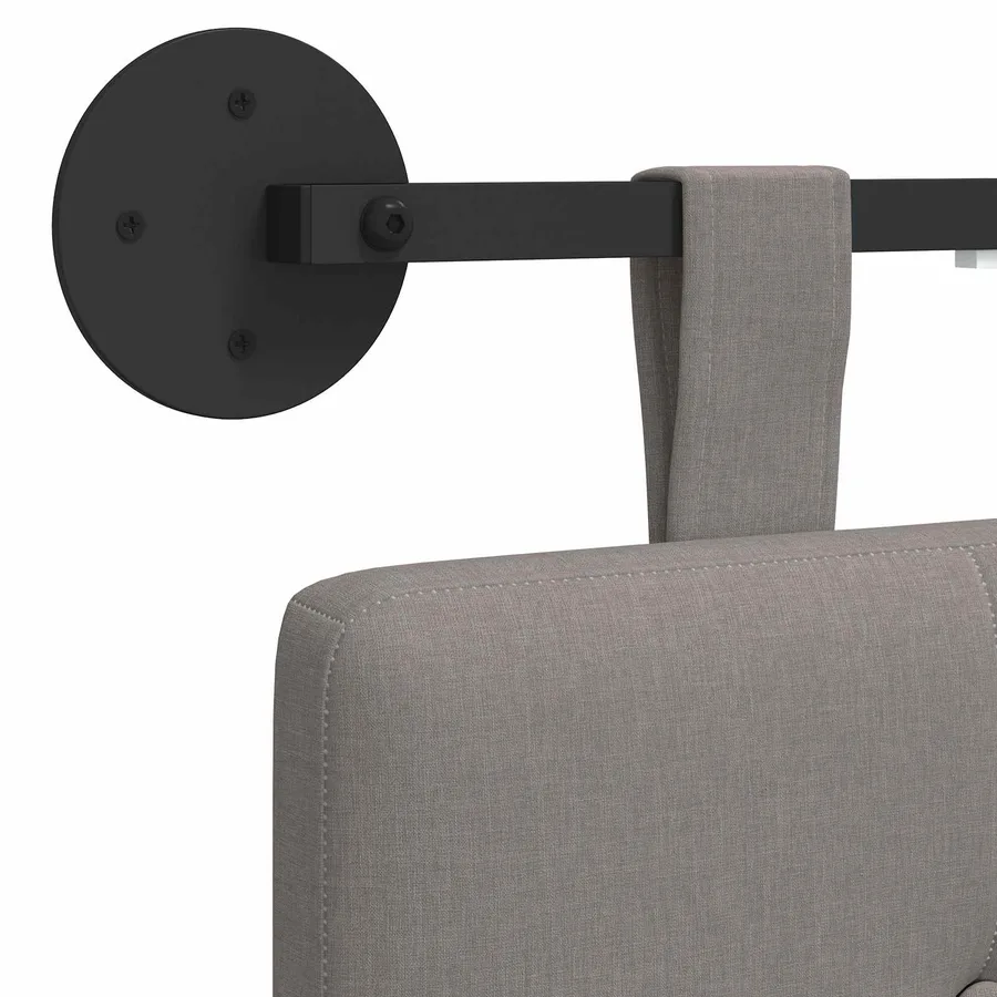 Tête de lit suspendue Avec lumière LED Taupe Tissu - 8
