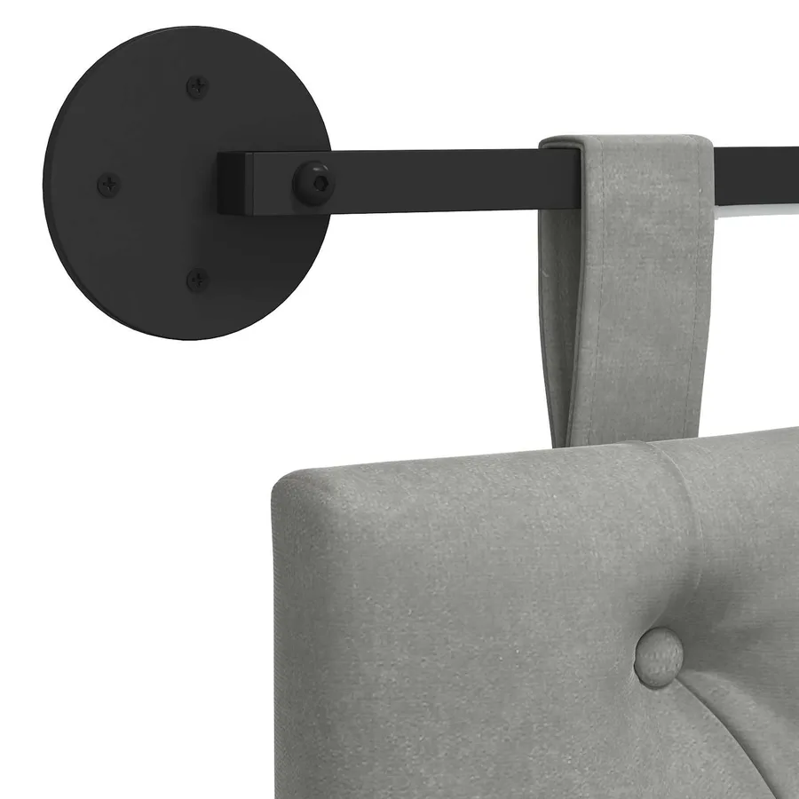 Tête de lit suspendue Avec lumière LED Gris clair Velours - 10