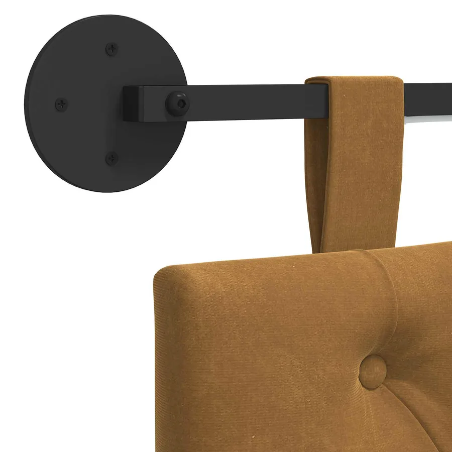 Tête de lit suspendue Avec lumière LED Marron Velours - 10