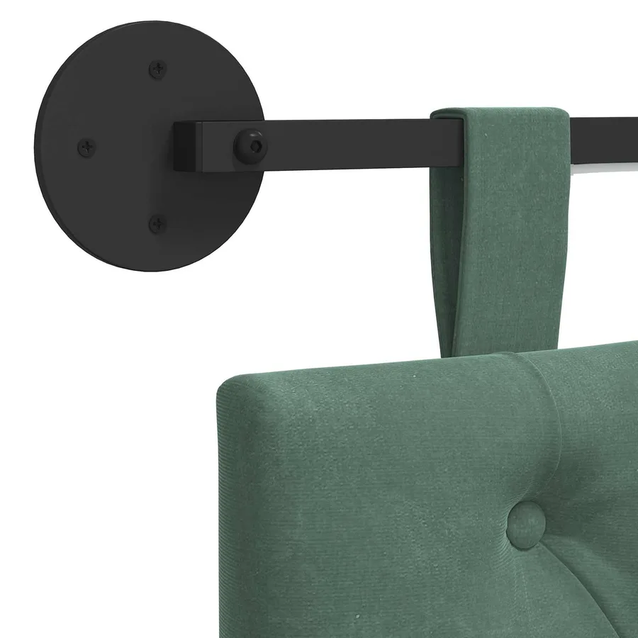 Tête de lit suspendue Avec lumière LED Vert Mer Velours - 10
