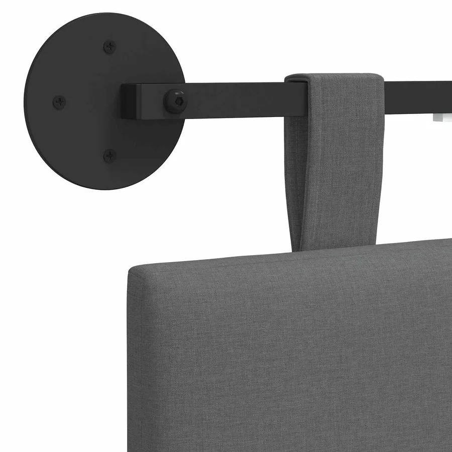 Tête de lit suspendue Avec lumière LED Gris foncé Tissu - 10
