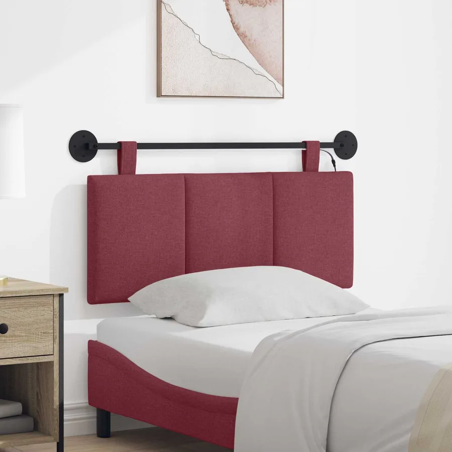 Tête de lit suspendue Avec lumière LED Bordeaux Tissu