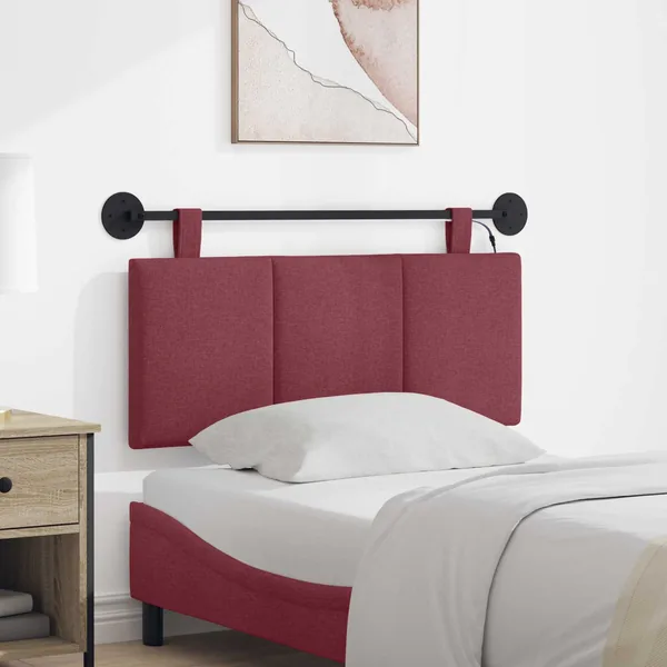 Tête de lit suspendue Avec lumière LED Bordeaux Tissu