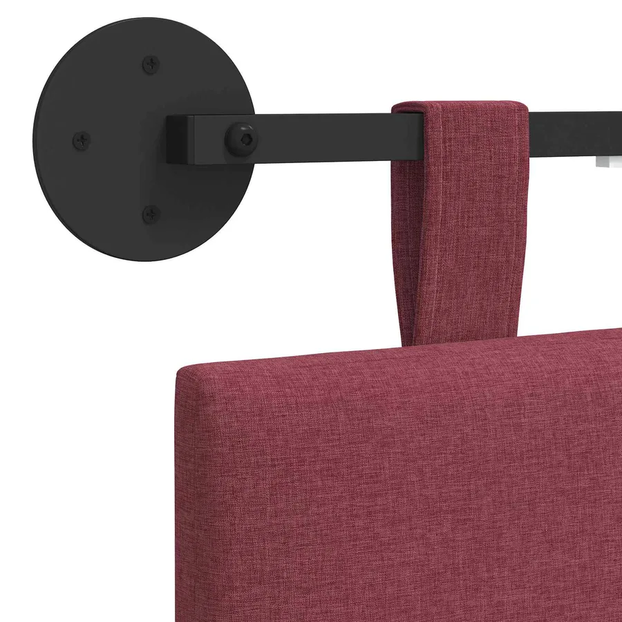 Tête de lit suspendue Avec lumière LED Bordeaux Tissu - 8
