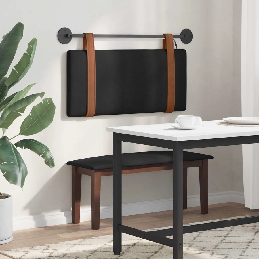 Tête de lit suspendue Avec lumière LED Noir PU antique - 4