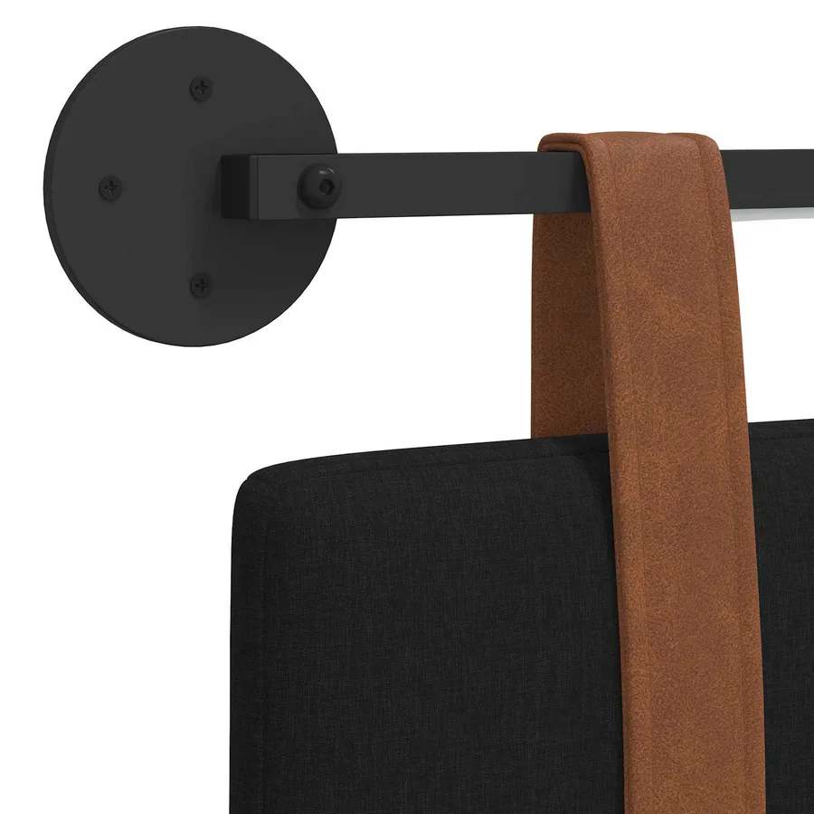 Tête de lit suspendue Avec lumière LED Noir PU antique - 8